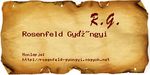 Rosenfeld Gyöngyi névjegykártya